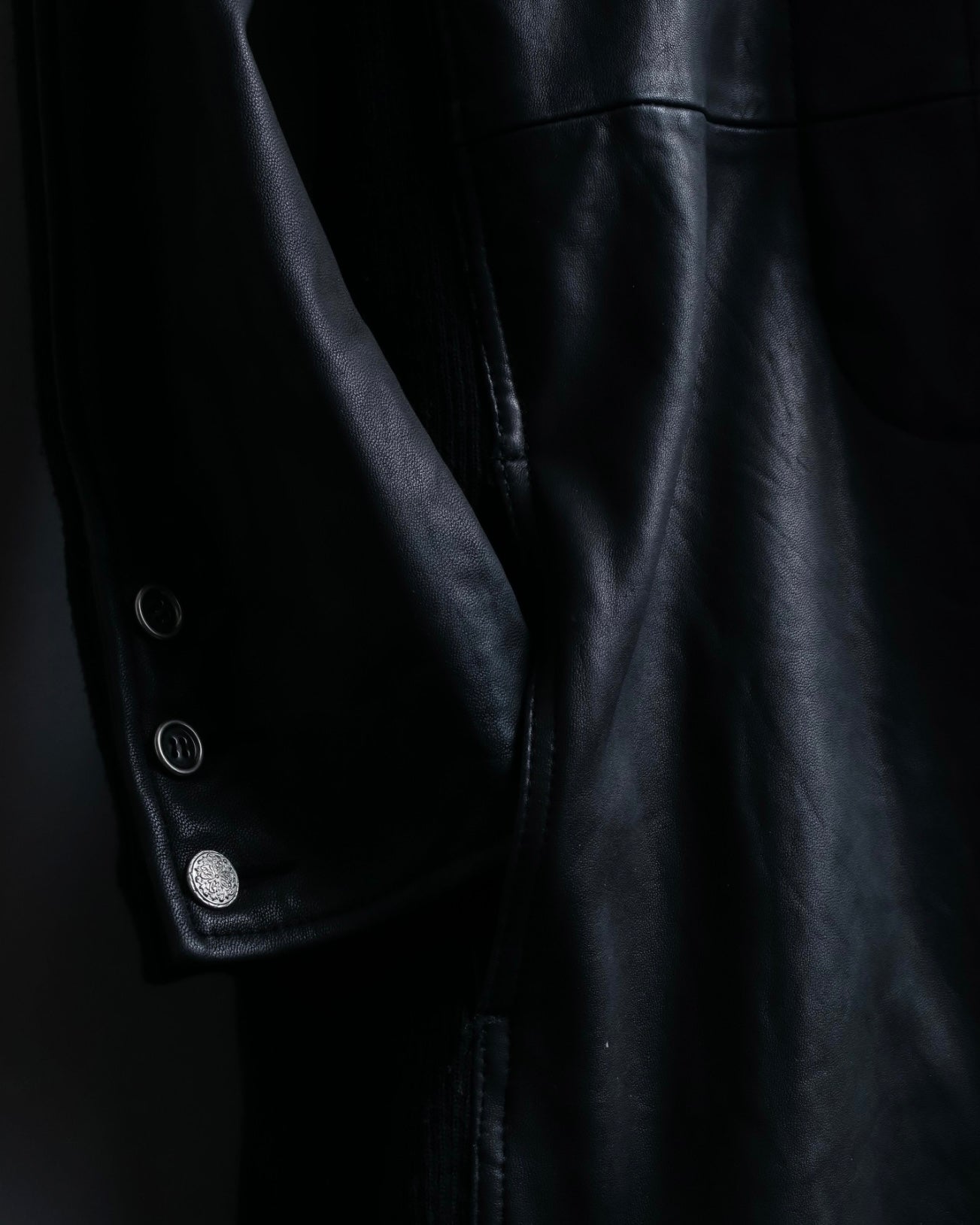 Vintage Leather x CORDUROY combination trench coat