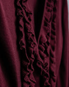 "VALENTINO" Virgin wool ruffled flower design cardigan