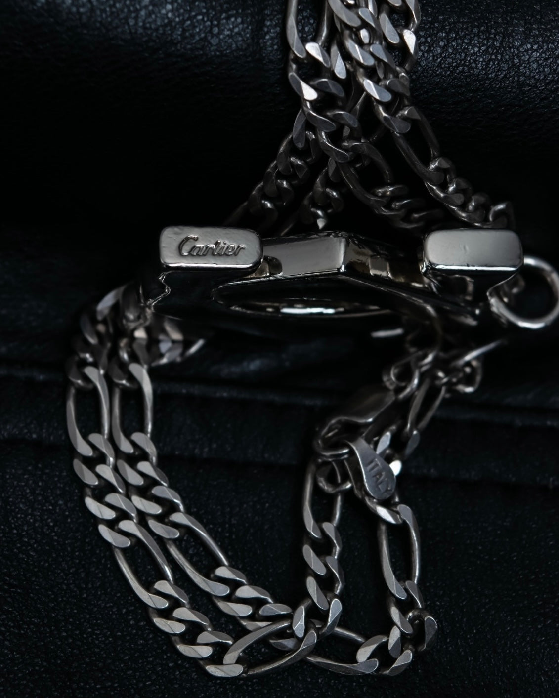 "Cartier" 925 silver logo motif necklace