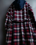 “John UNDERCOVER” gown designed check long hoodie