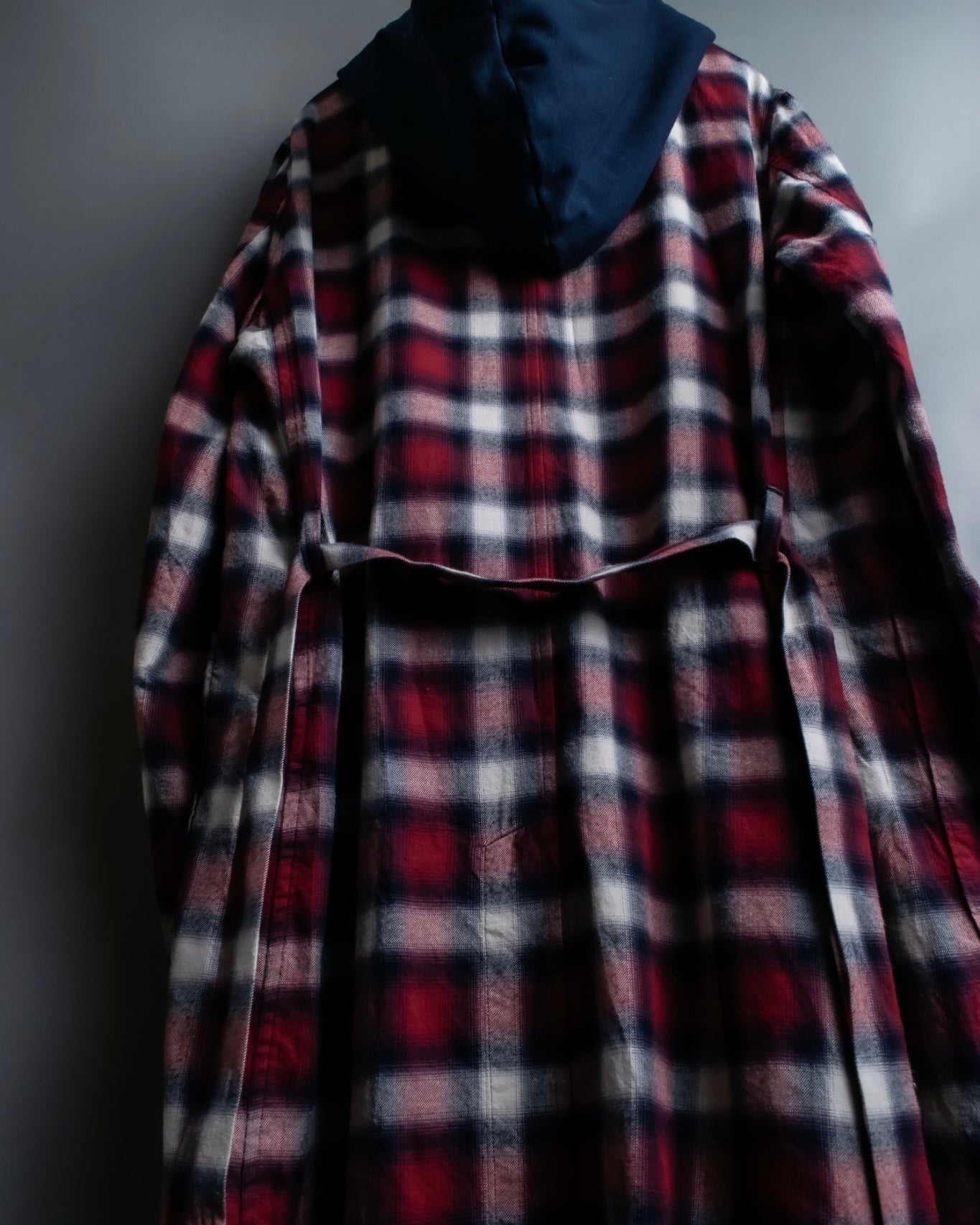 “John UNDERCOVER” gown designed check long hoodie