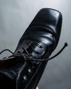 "Louis Vuitton" square toe leather lace-up boots