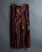 "KENZO" Art pattern skirt spider lily