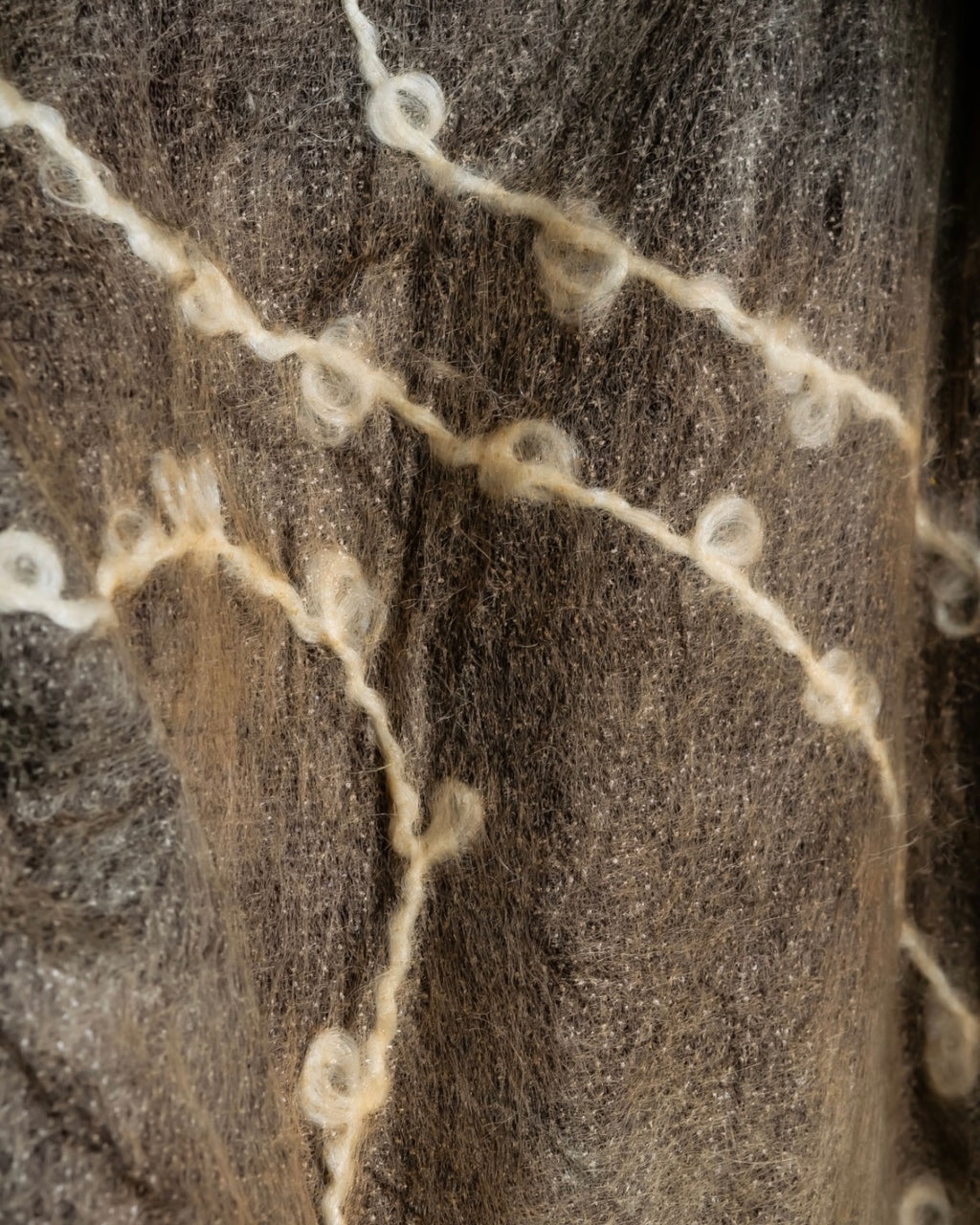 "NIEDIECK" Yarn sewn fur special hoodie jacket