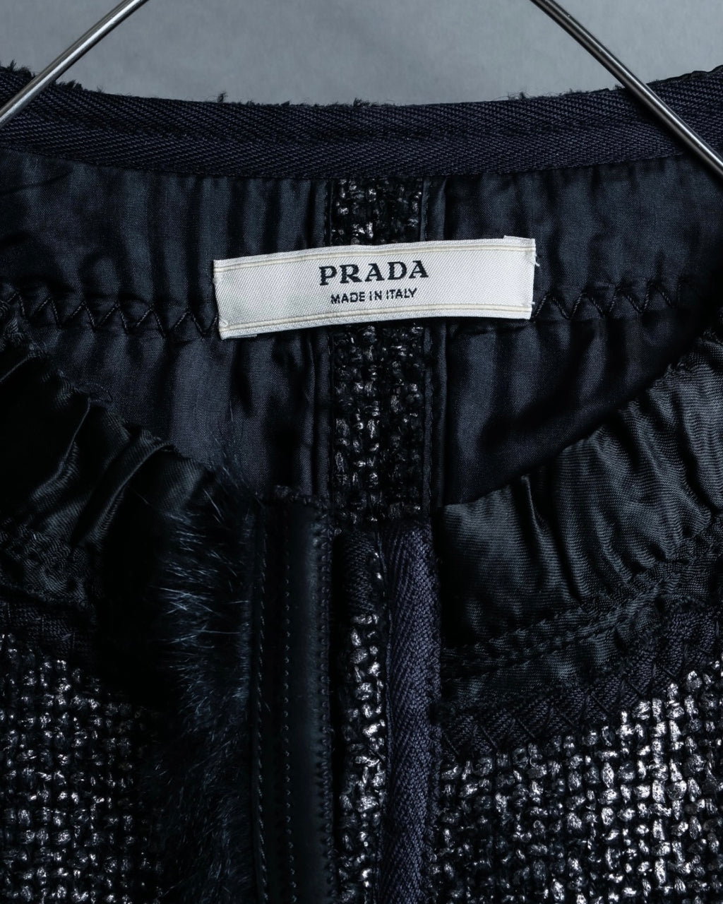"PRADA" sheep fur wool duffel jacket
