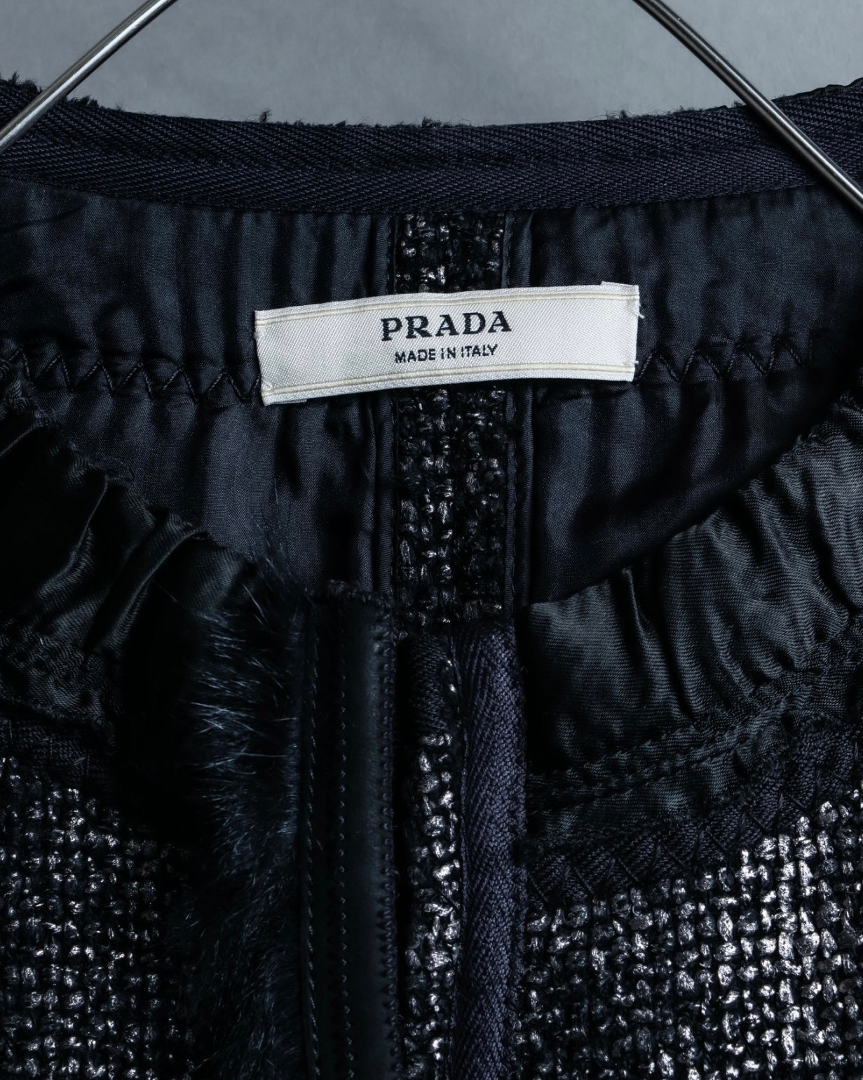 "PRADA" sheep fur wool duffel jacket