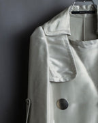 "Maurizio Pecoraro" gather sleeves glossy silver spring coat