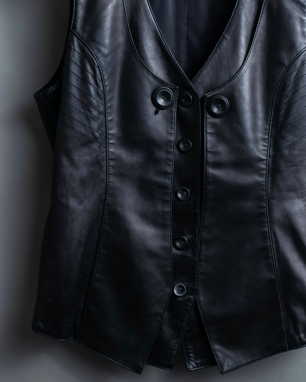 "Hiroko Koshino" Lamb leather layered vest