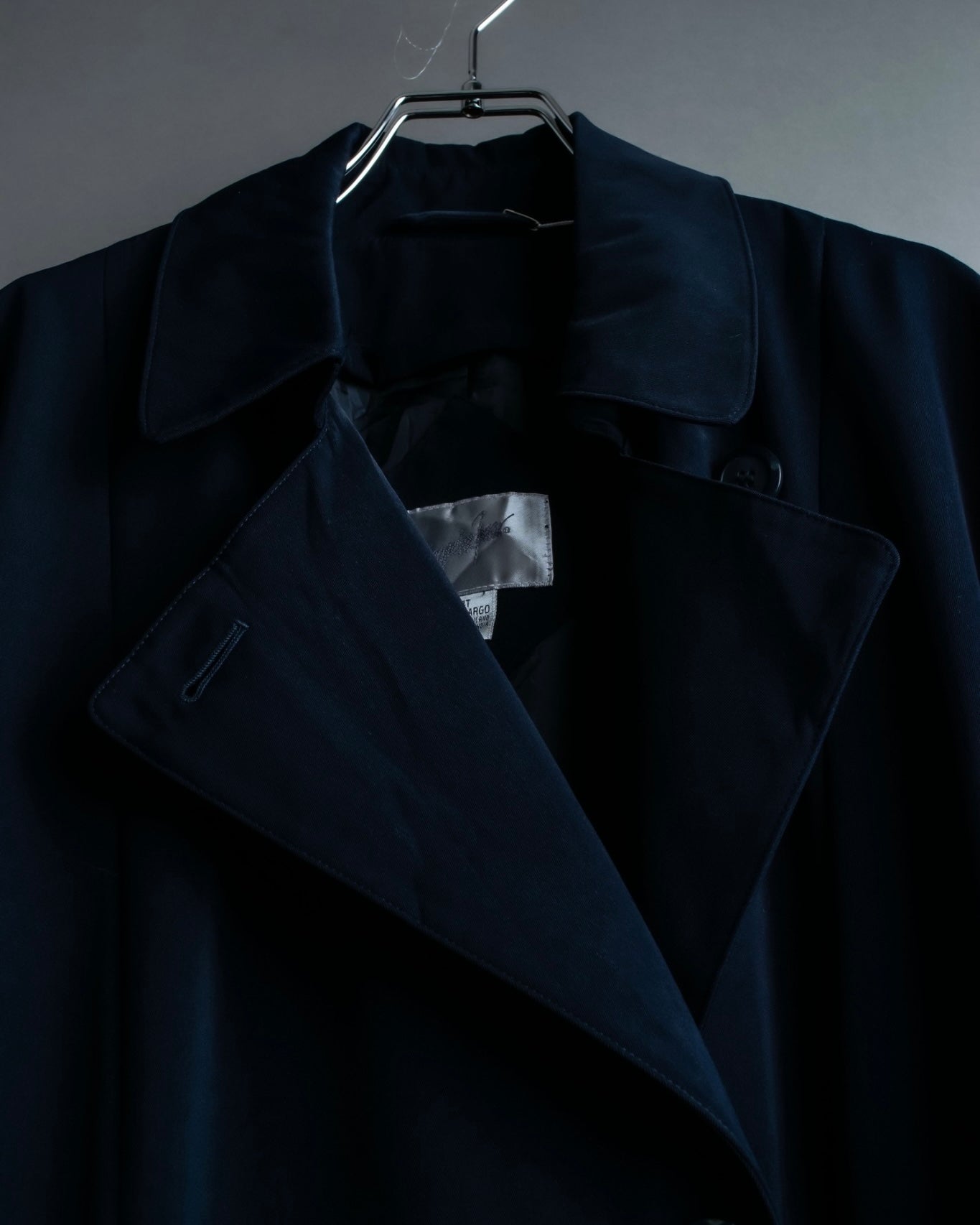 Vintage super long dark blue trench coat