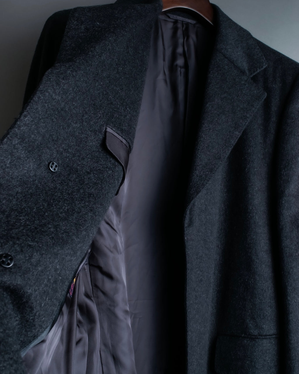 "VERSACE" fly-front double-breasted wool coat