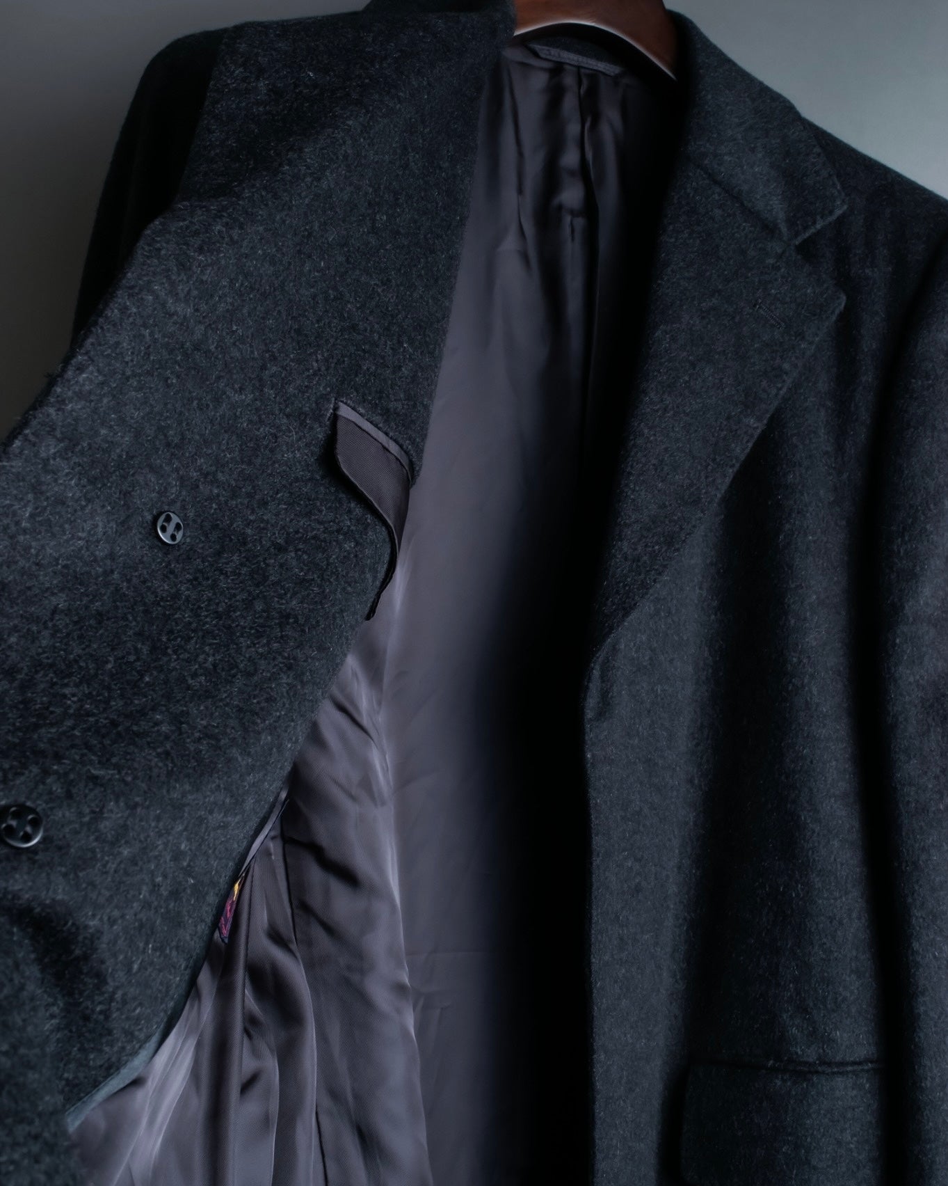 "VERSACE" fly-front double-breasted wool coat