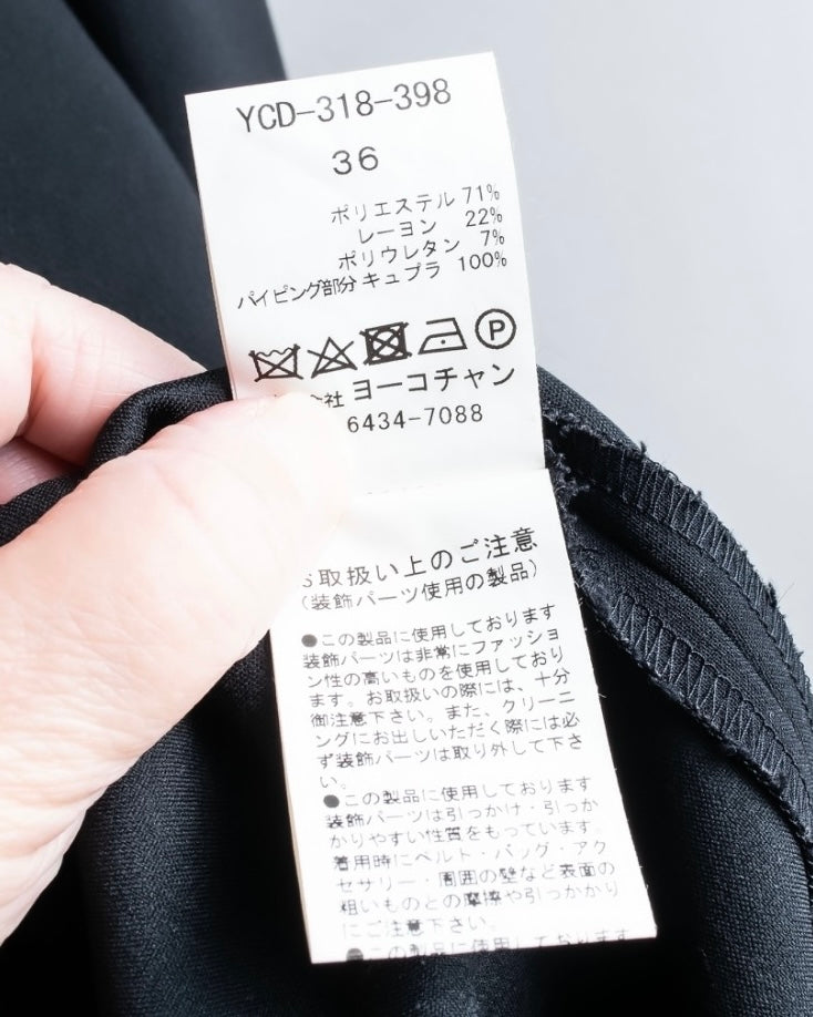 "YOKO CHAN" Deep action pleated mid-length dress