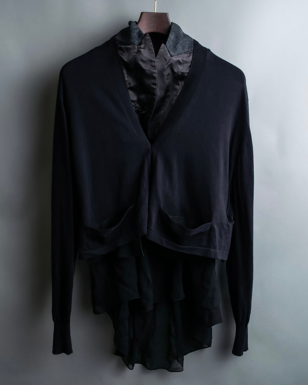 "sacai" Sheer corset layered cardigan jacket