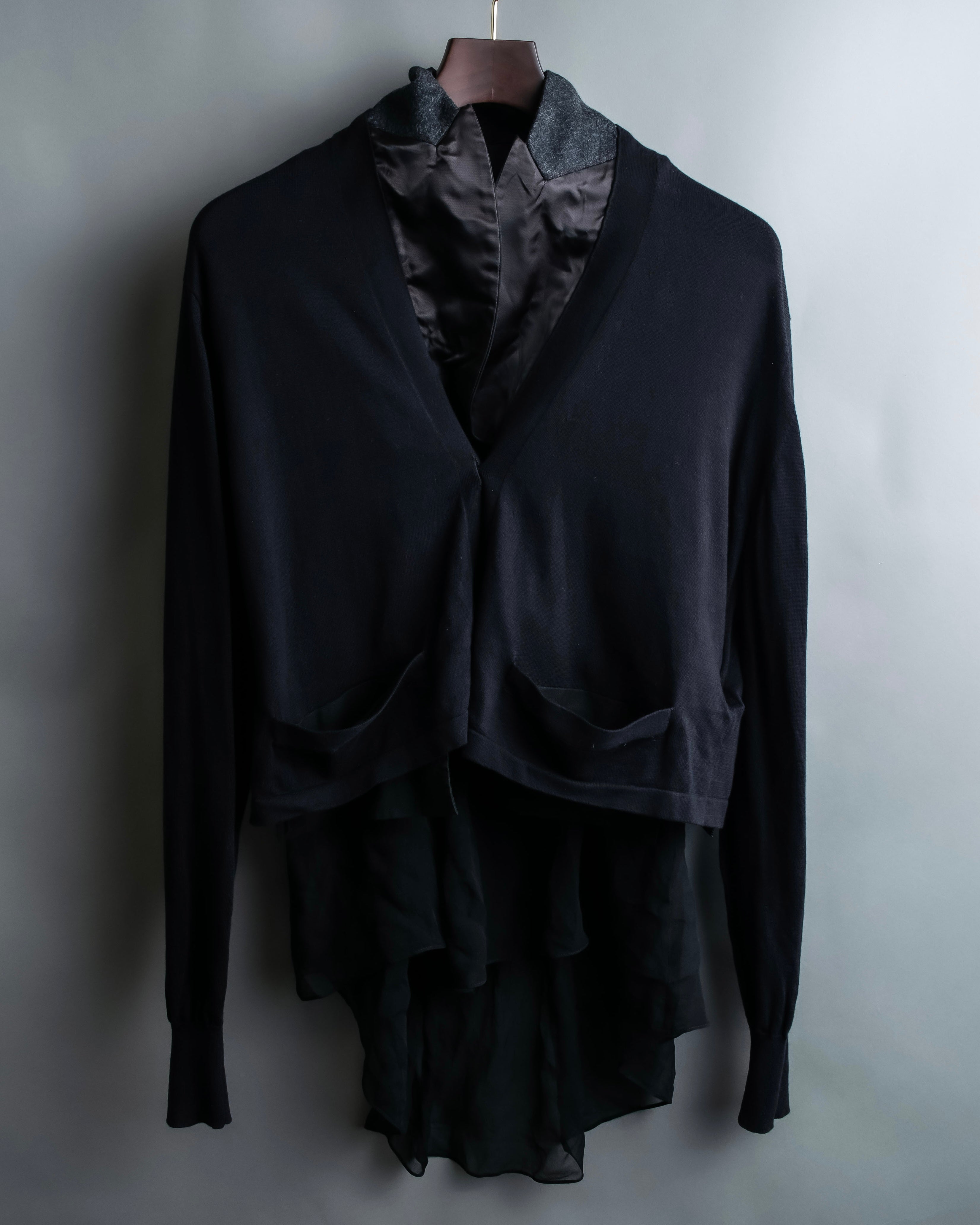 "sacai" Sheer corset layered cardigan jacket