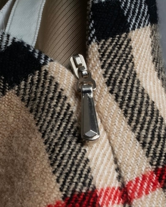 "Burberry's (70-80's)" Nova check side zip pleated skirt