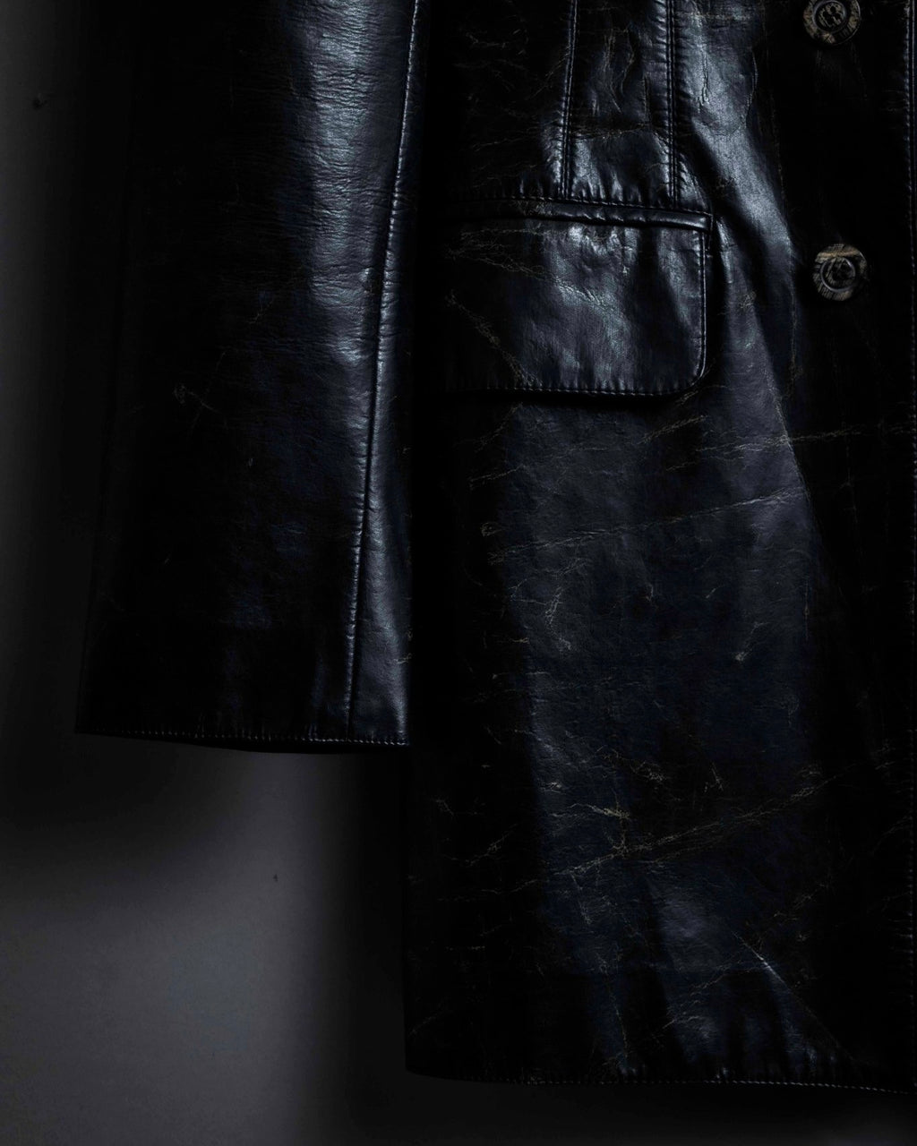 "STEFANO MORTARI" Archive leather crack design jacket