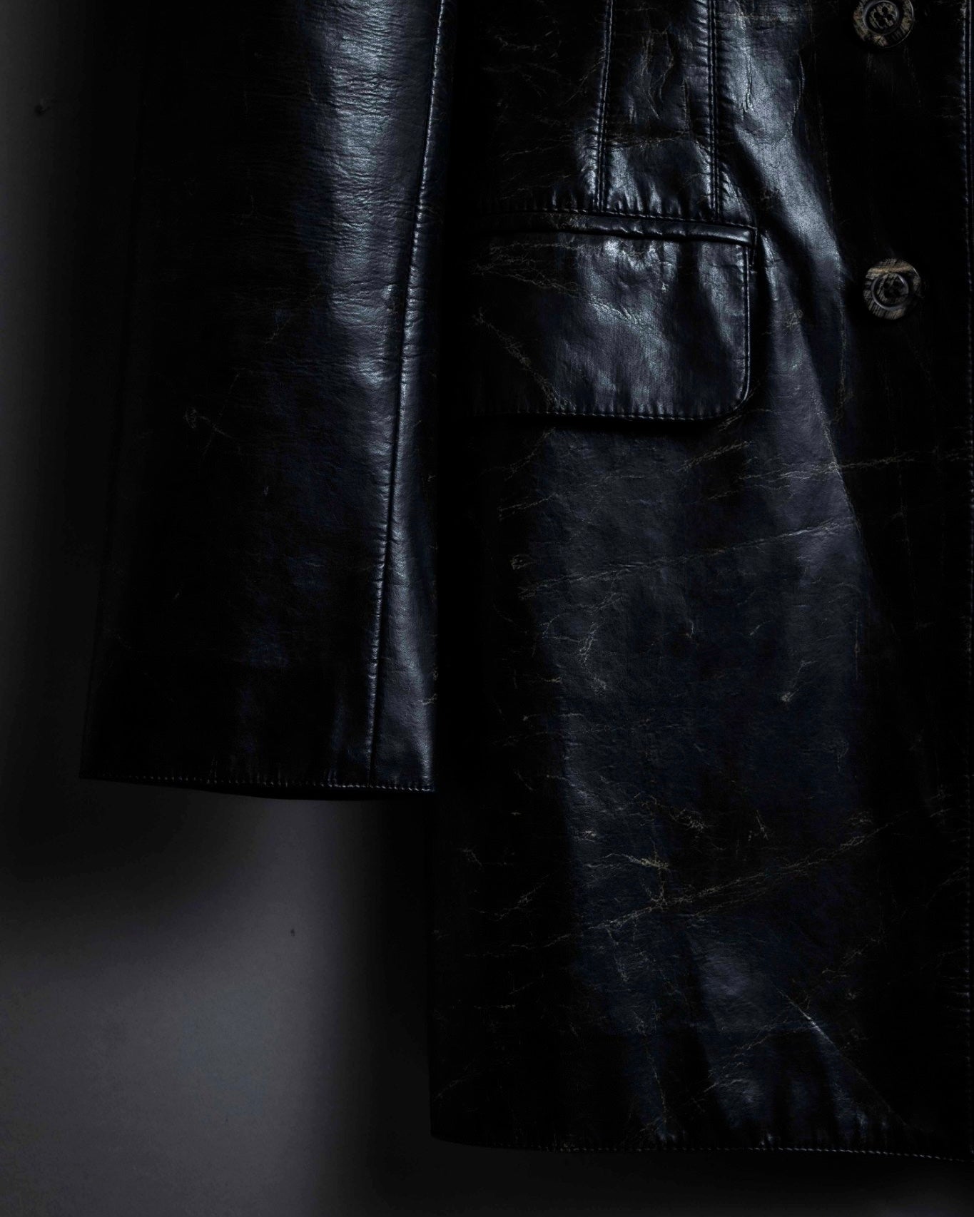 "STEFANO MORTARI" Archive leather crack design jacket