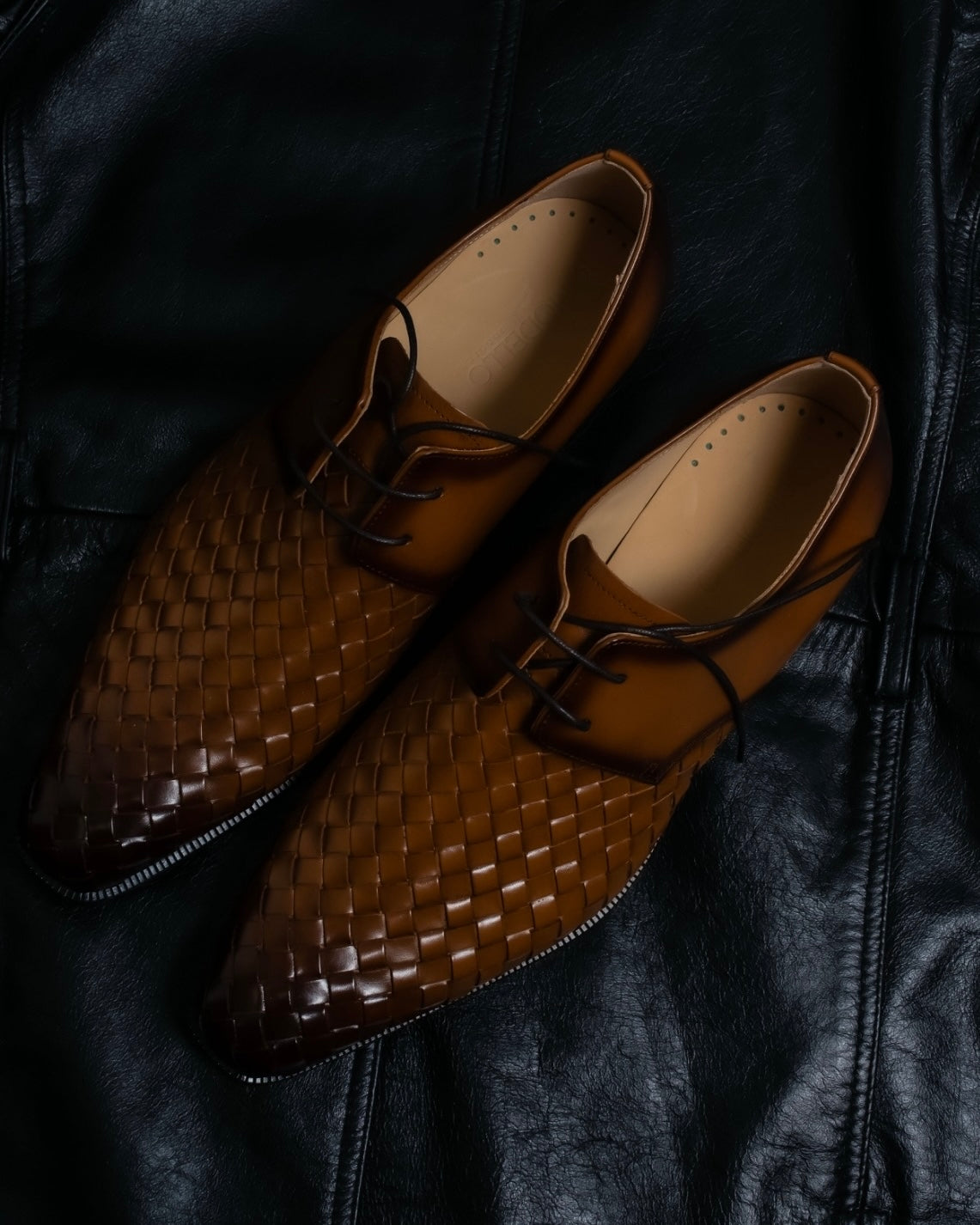 “MODELLO” gradation color intrecciato designed dress shoes