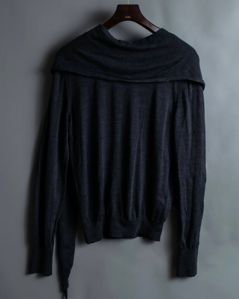 HERMES Margiela Period 100% Wool Collar Knit