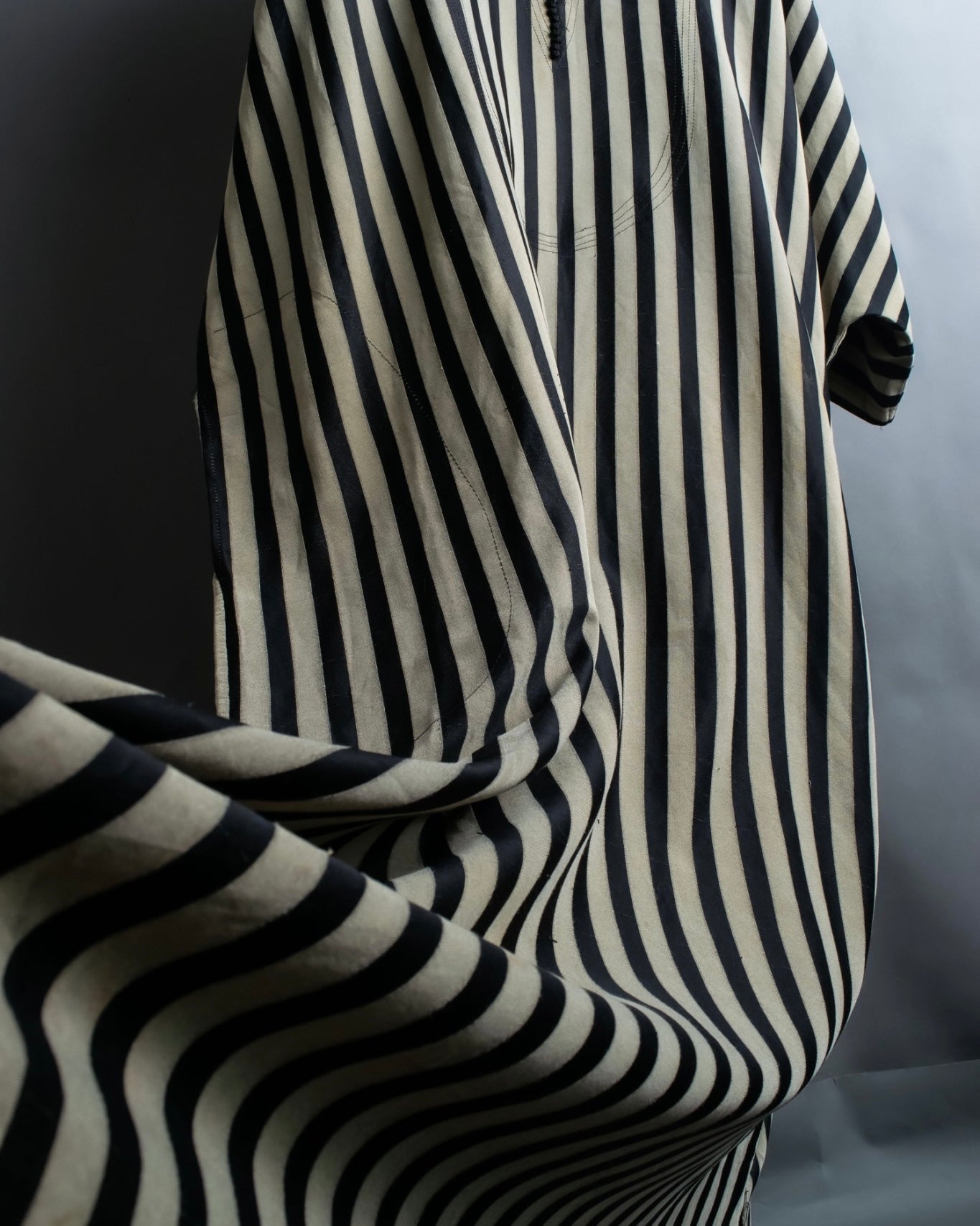 vintage striped super long dress