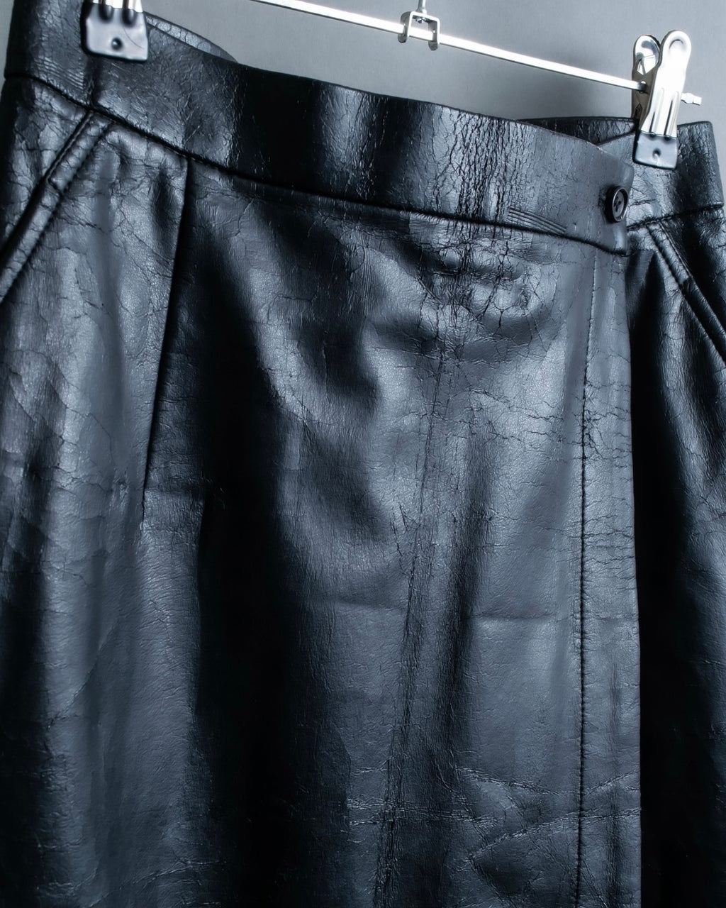 "Tricot Comme des Garçons" leather wrap skirt