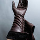 "PIUMELLI" Dead stock lace up long leather gloves