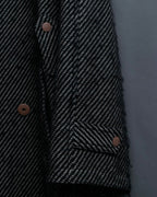 "Jean-Paul GAULTIER" bias striped wool napoleon coat