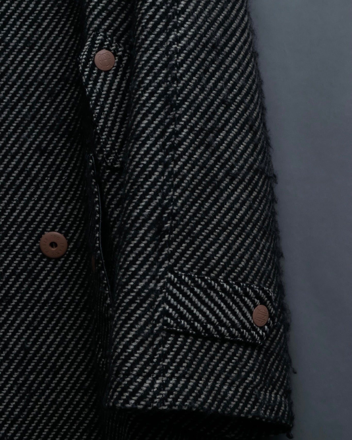 "Jean-Paul GAULTIER" bias striped wool napoleon coat