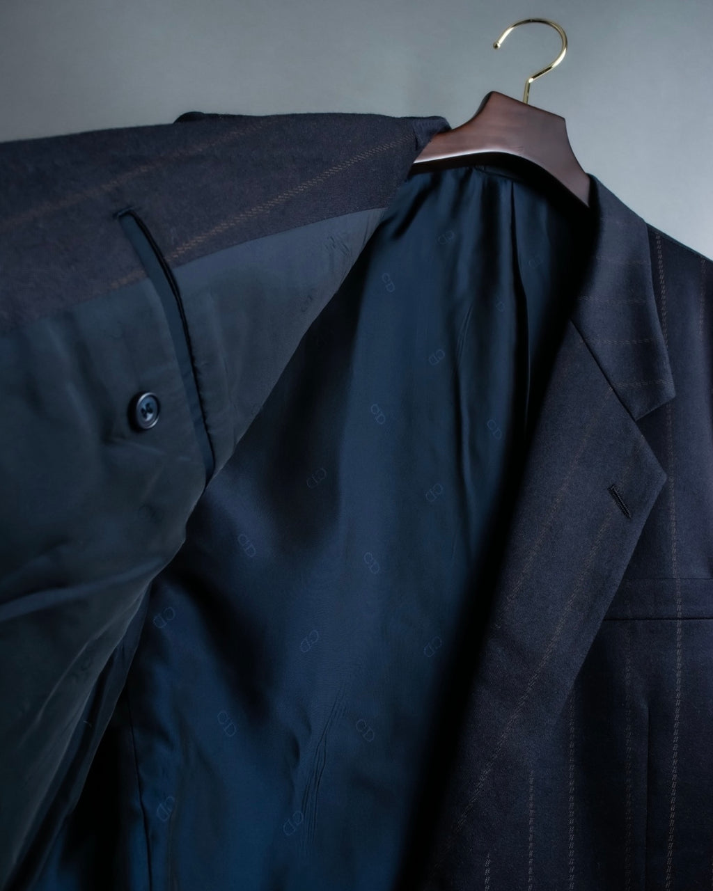 "Christian Dior" stitch design stripe black set up