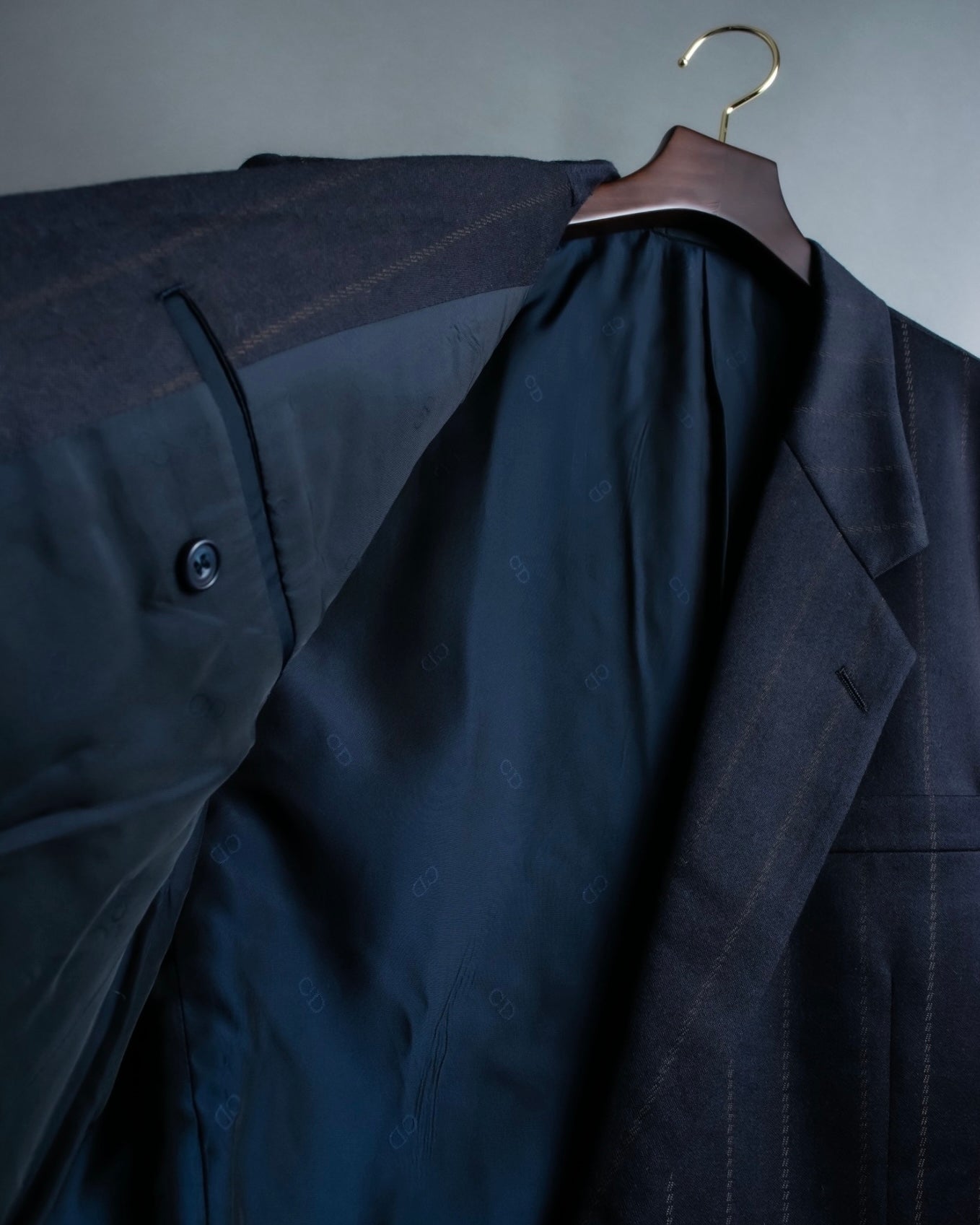 "Christian Dior" stitch design stripe black set up