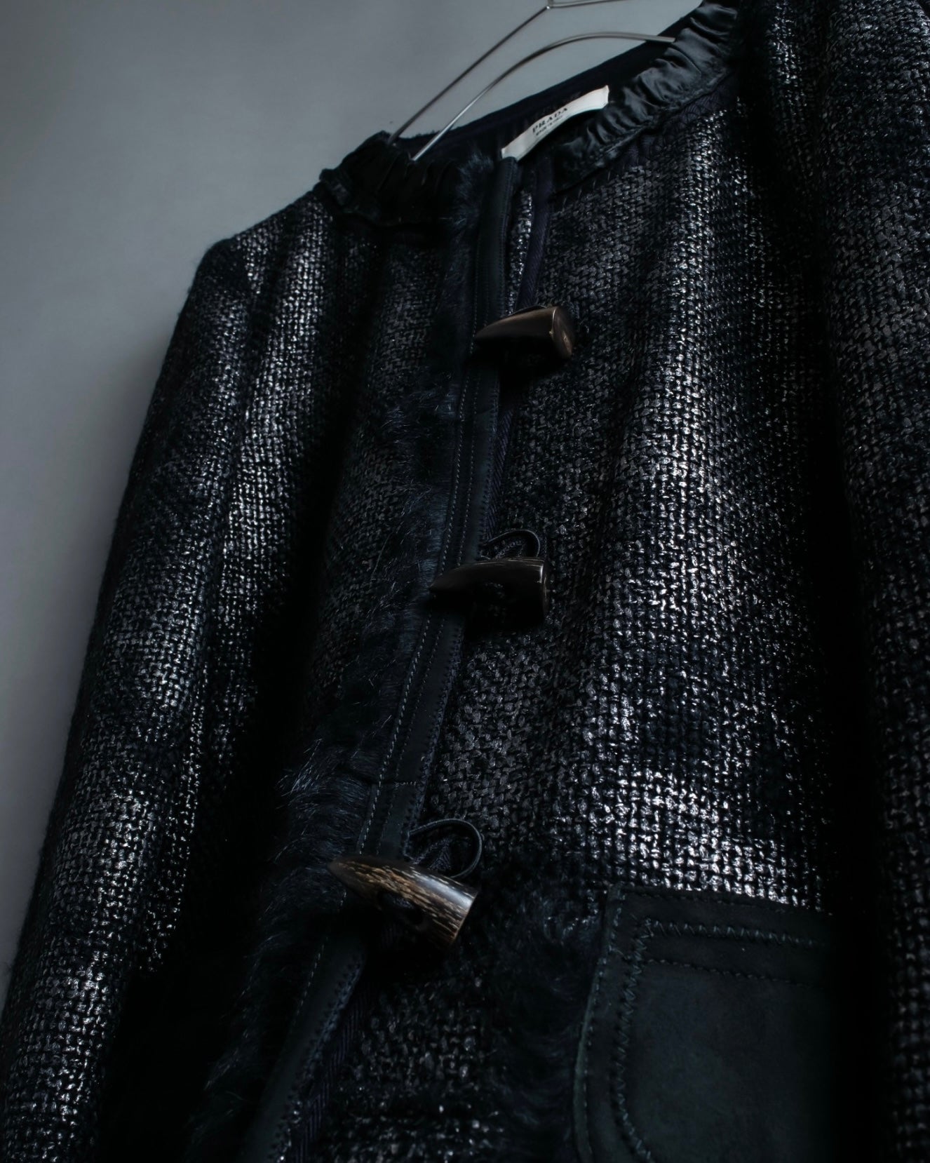 "PRADA" sheep fur wool duffel jacket