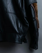 Vintage racoonfur leather blouson