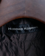 "Hiroko Koshino" fur x leather combination vest