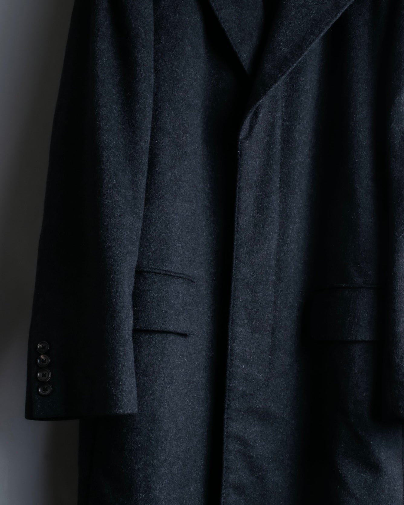 "VERSACE" fly-front double-breasted wool coat