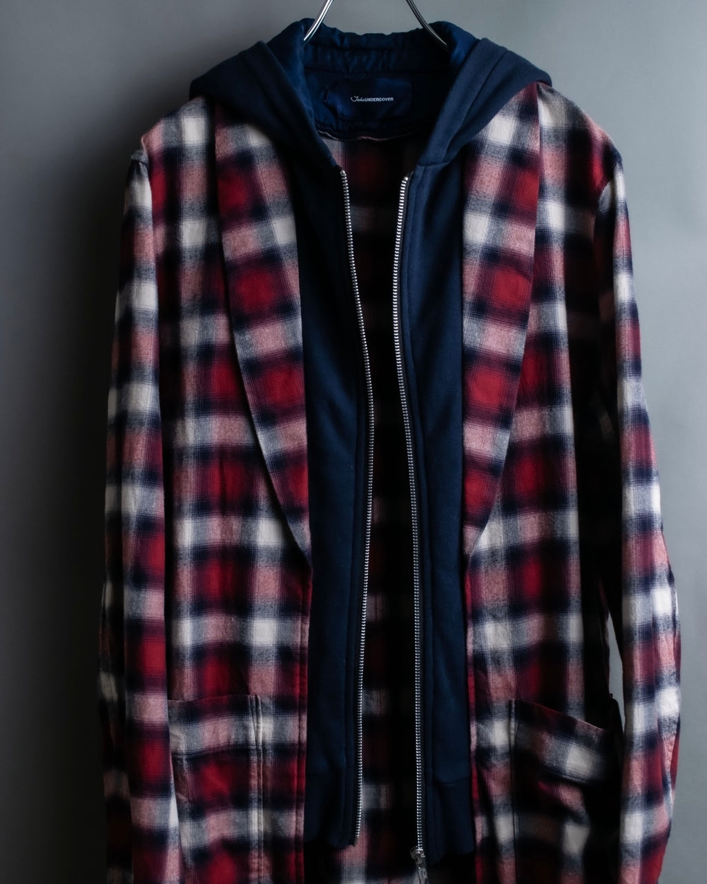 “John UNDERCOVER” gown designed check long hoodie