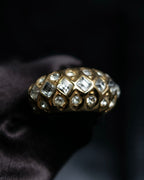 “Dior” mesh designed gold ring with crystal
