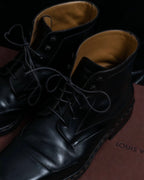 "Louis Vuitton" square toe leather lace-up boots