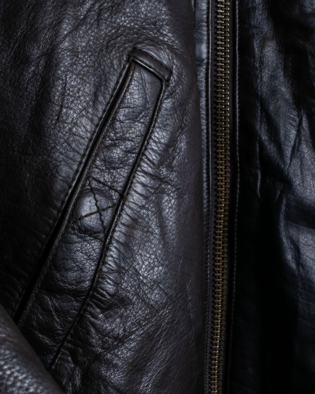 Vintage oversized leather flight jacket