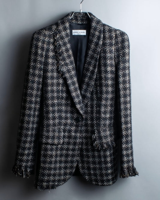 "SONIA RYKIEL" Lamé tweed classical tailored jacket