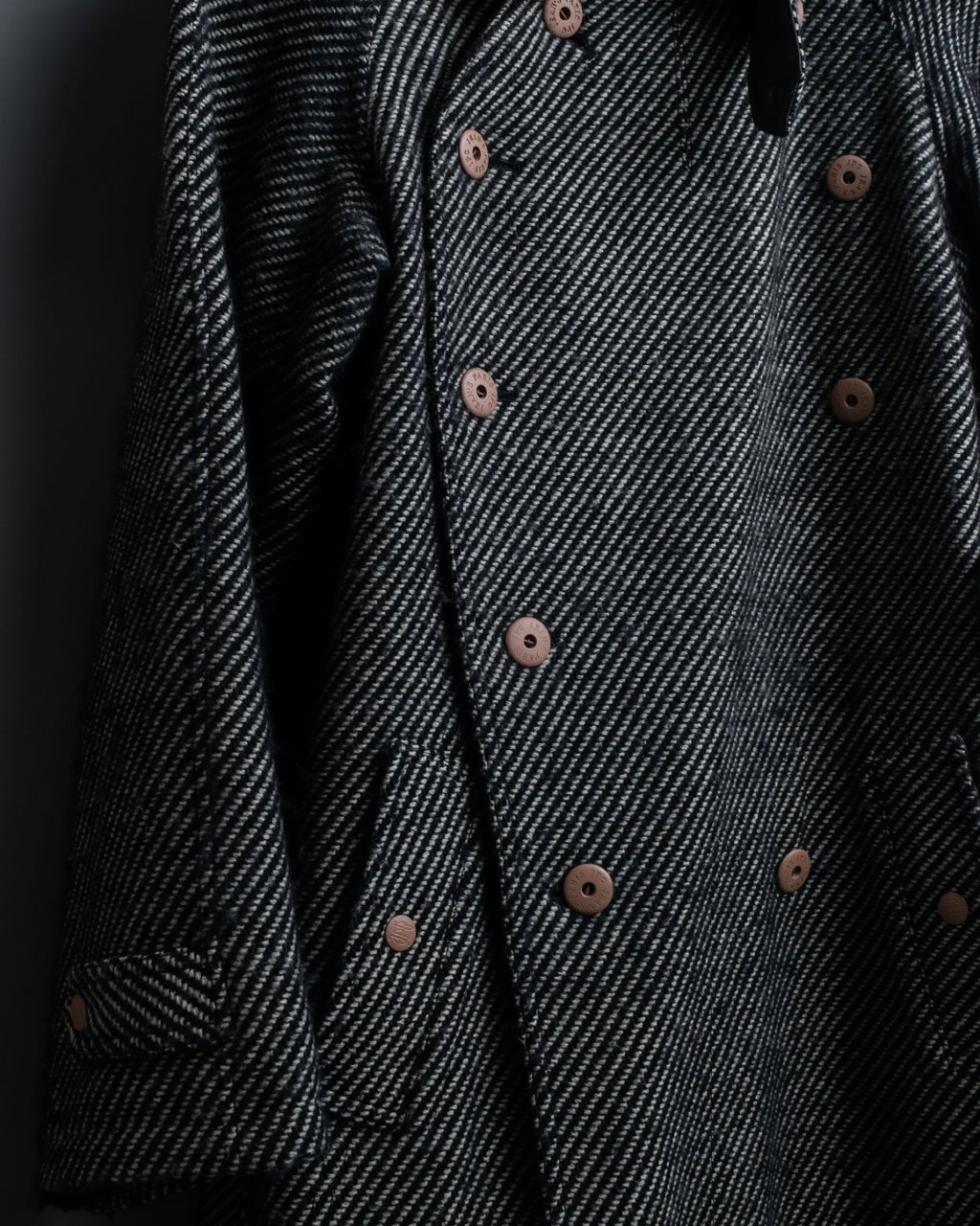 "Jean-Paul GAULTIER" bias striped wool napoleon coat