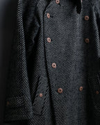 "Jean-Paul GAULTIER" bias striped wool napoleon coat