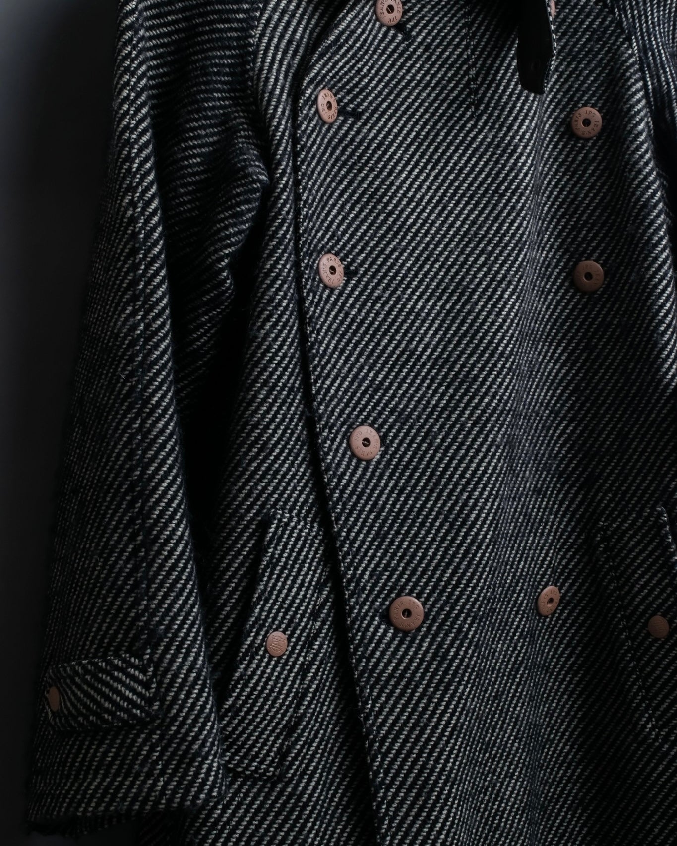"Jean-Paul GAULTIER" bias striped wool napoleon coat