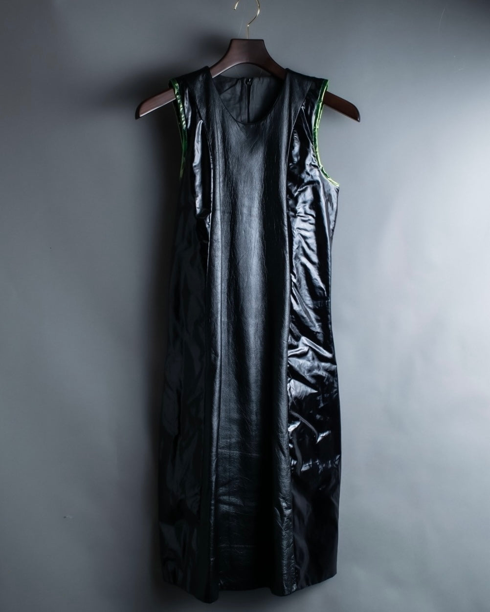 "UNDERCOVER" leather pvc combination dress