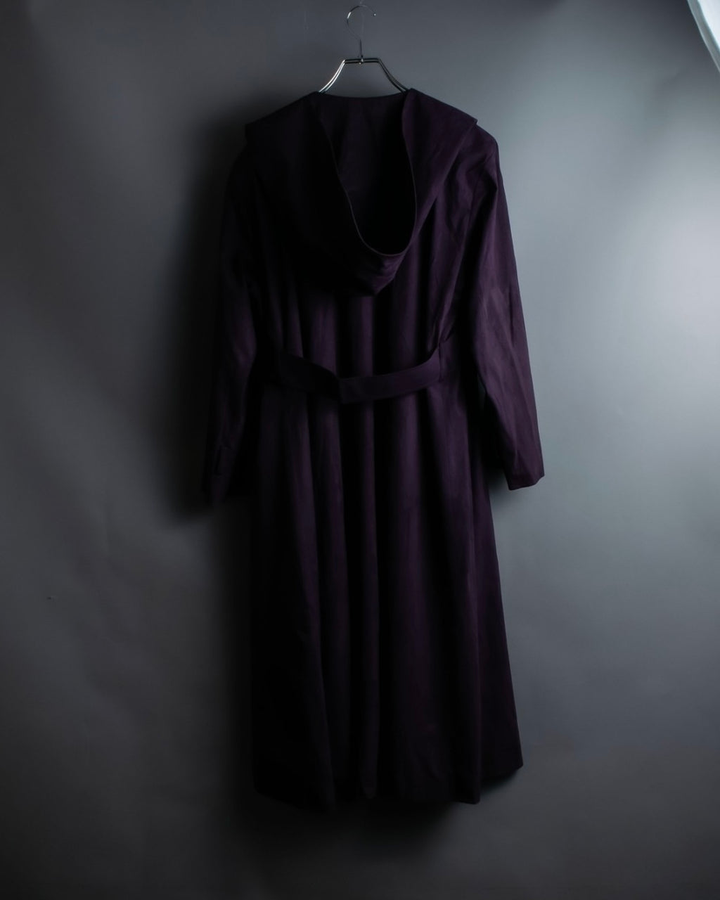 "80s Yves Saint Lauren" Oversized hooded spring coat