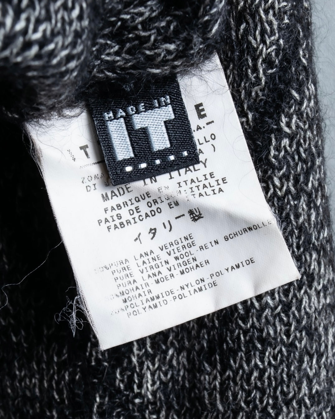 "VERSUS" Mohair blend lana wool high neck design knit