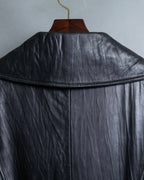 "PEAU D' ANÉ" wide lapel leather coat