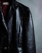 "STEFANO MORTARI" Archive leather crack design jacket