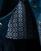 "COACH" light blue faded leather coat