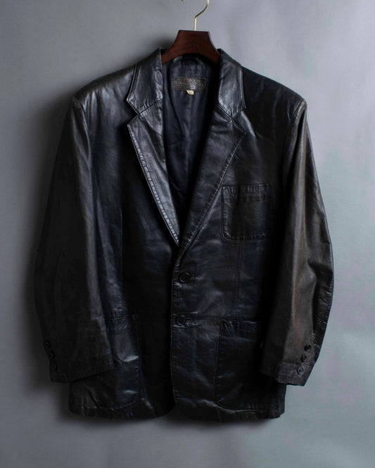 "Calvin Klein" Faded leather tailored jacket