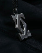 "Cartier" 925 silver logo motif necklace